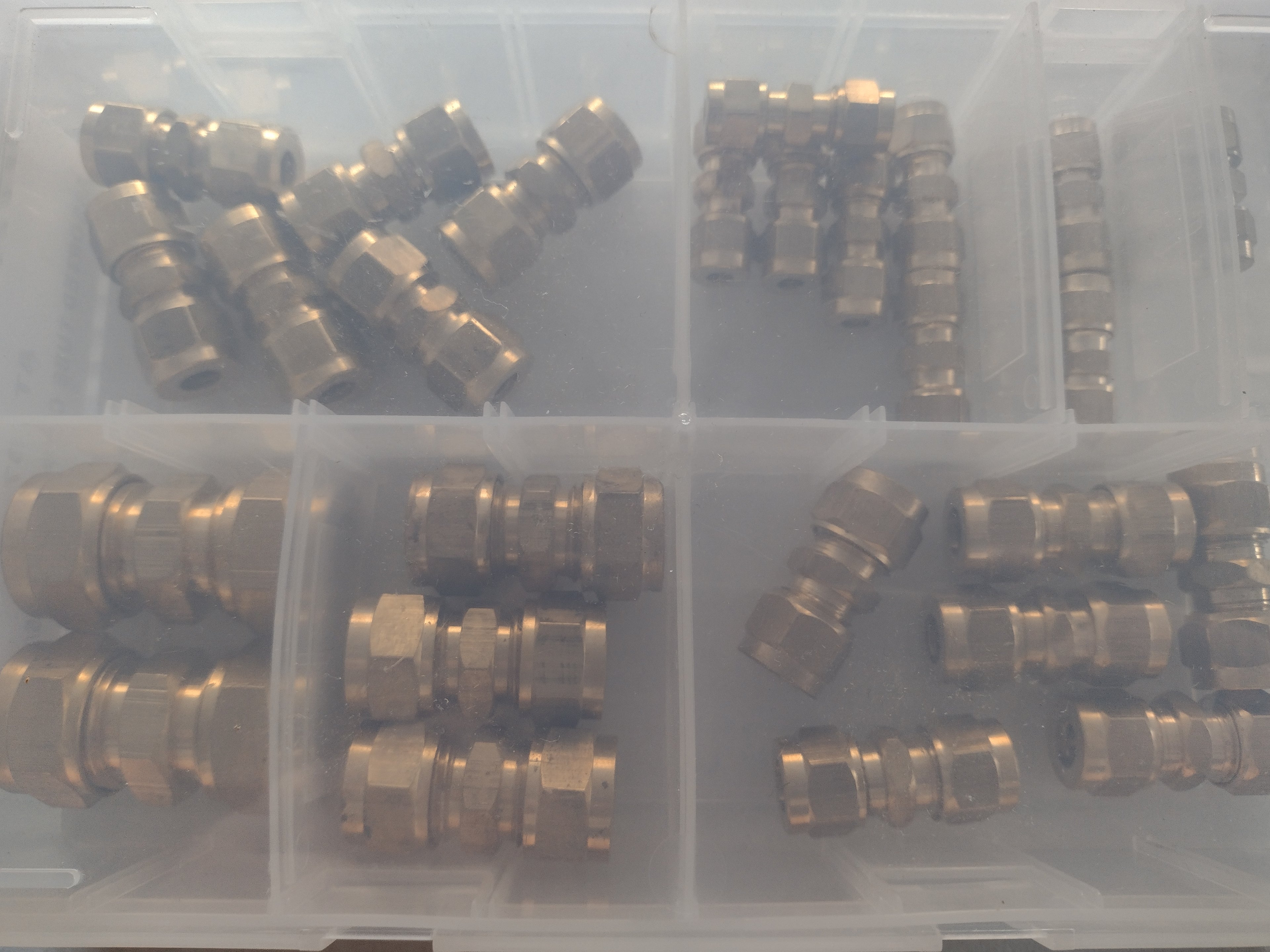 Assorted Brass Tube Couplings Imperial 28 Piece