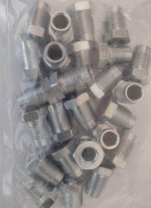 M12 x 1.25mm Brake Pipe Nuts Male Pack of 25 for 3/16" Pipe