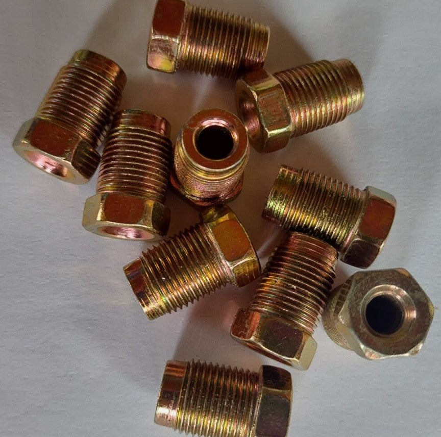 M12 x 1mm Male Brake Pipe Nuts for 3/16" Pipe (10)
