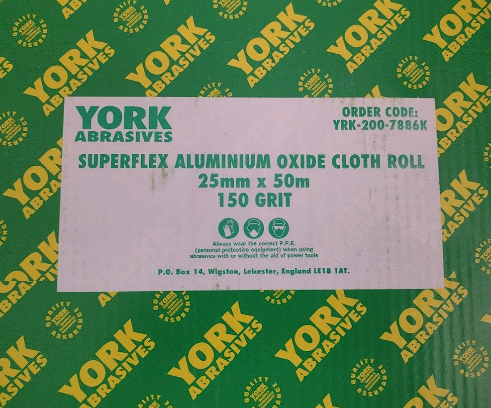 25mm x 50m Aluminium Oxide Cloth Sandpaper Roll G150