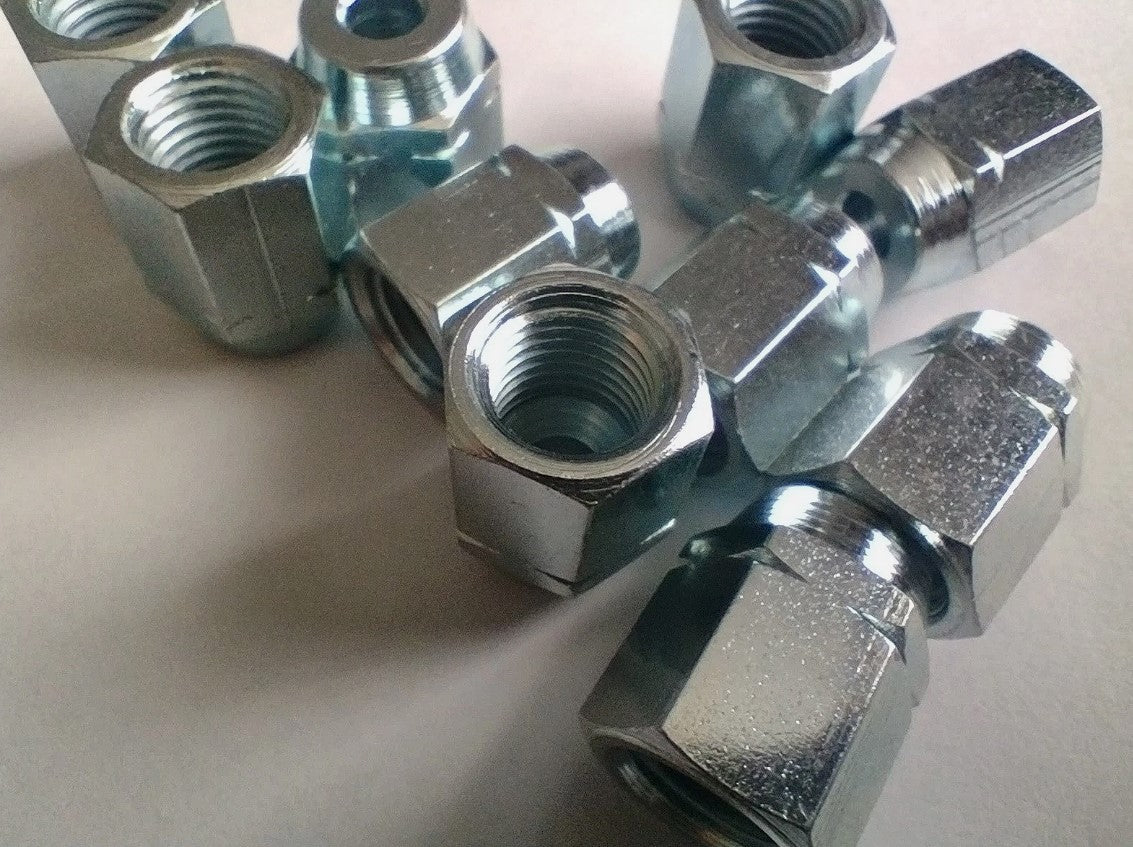 3/8" X 24 UNF Brake Pipe Nuts Long Female for 3/16" Brake Pipe (10)