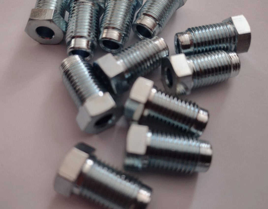 3/8" X 24 UNF Brake Pipe Nuts Long Male for 3/16" Brake Pipe (10)