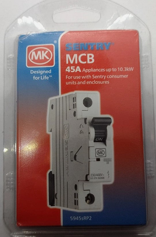 MK Sentry 45 Amp Miniture Circuit Breaker MCB 5945SRP2