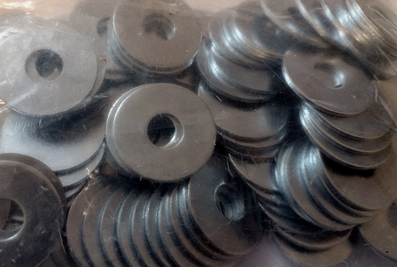 5/16" x 1" Penny Repair Mudguard Washers Flat BZP Steel M8 x 25mm  Pack of 100