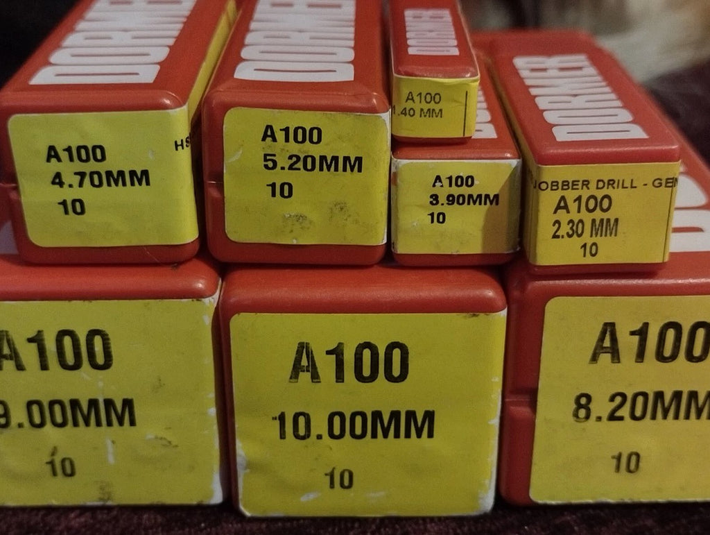 Dormer A100 Jobber Drill HSS DIN338RN Metric 1.4/2.3/3.9/4.7/5.2/8.2/9.00/10mm