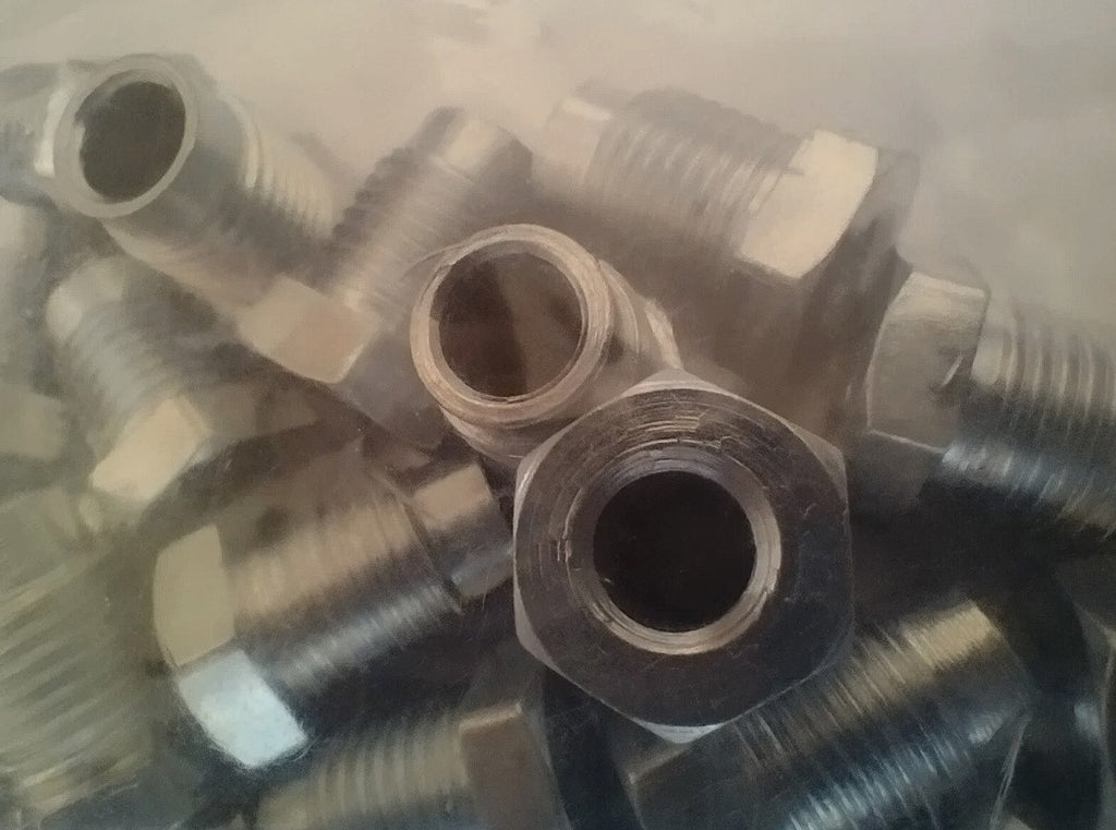 M12 x 1.25mm Brake Pipe Nuts Male Pack of 25 for 1/4" Pipe