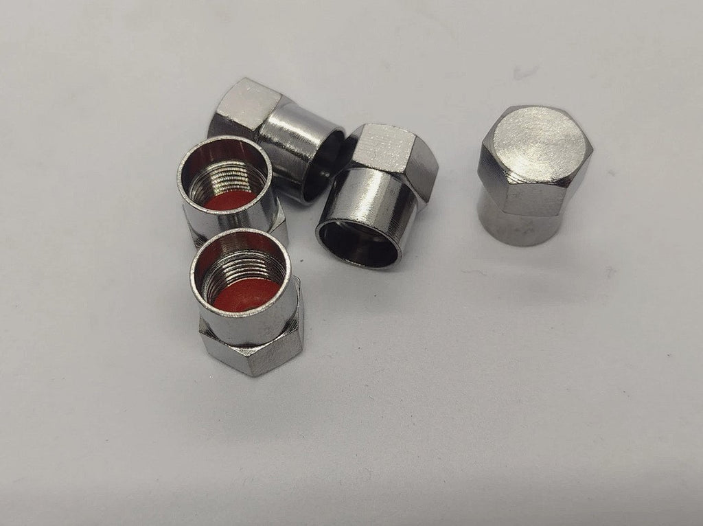 Chrome Hexagon Tyre Valve Dust Caps (5)