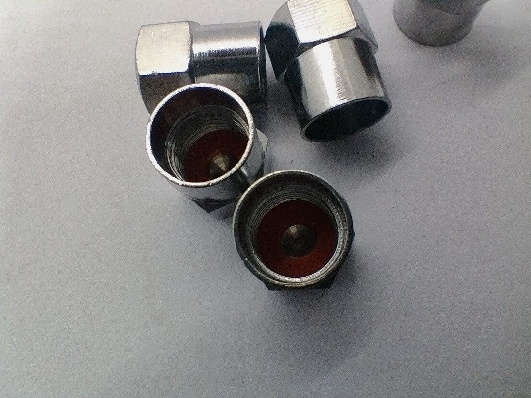 Chrome Hexagon Tyre Valve Dust Caps (5)