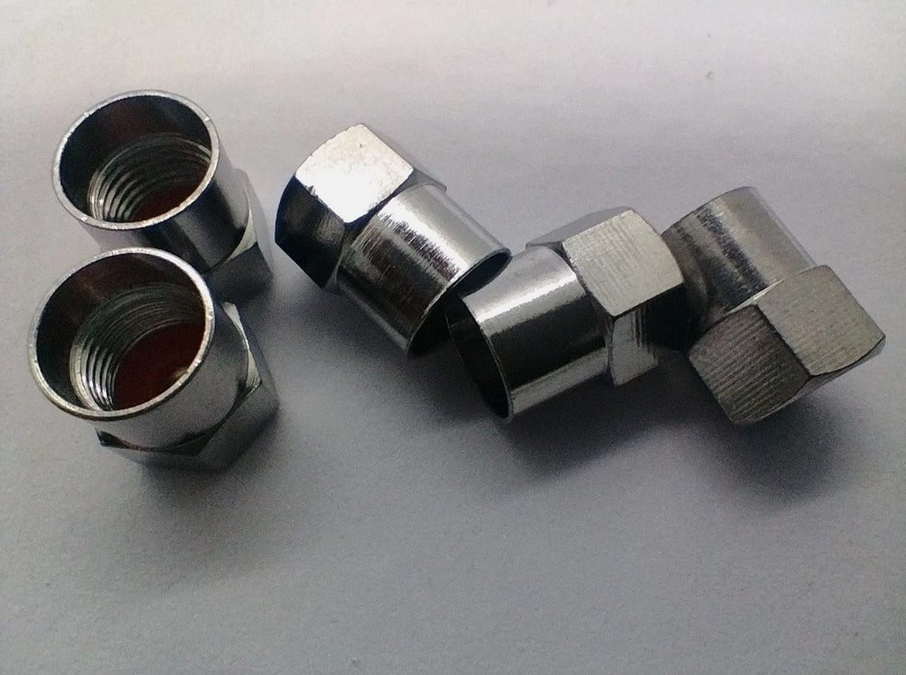 Chrome Hexagon Tyre Valve Dust Caps (5)