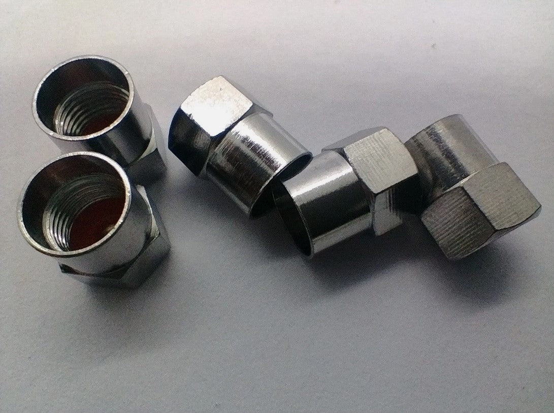 Chrome Hexagon Tyre Valve Dust Caps (5)