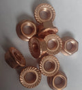 M8/M10 Copper Flashed Exhaust Manifold Flanged Nuts (10)