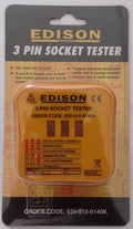 Edison 3-Pin UK Electrical Mains Socket Tester