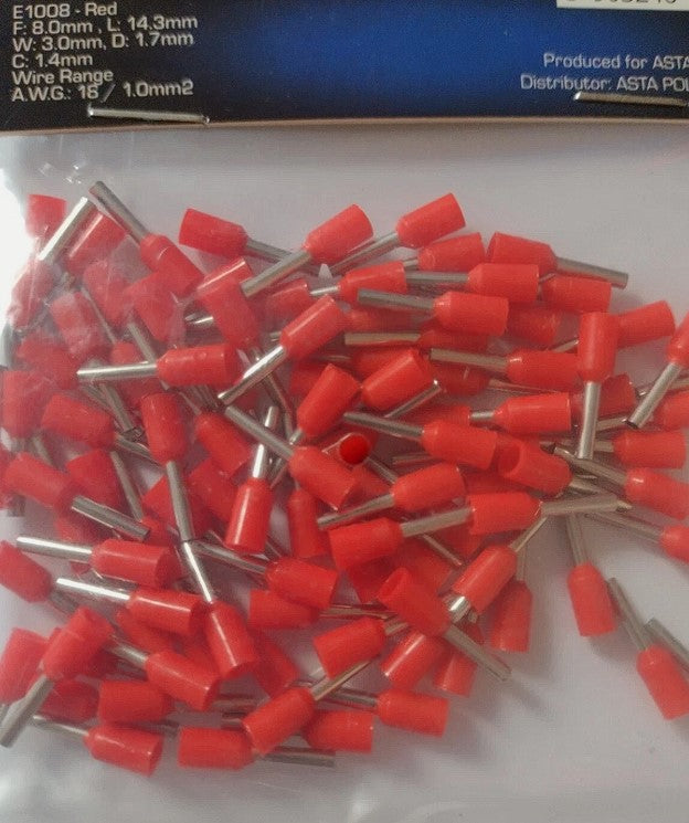 Insulated Bootlace Ferrule Pack of 100 0.5/0.75/1.0/1.5/2.5/4.0/6.0/10.0mm²