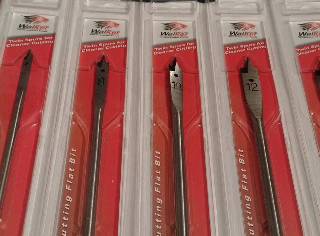 6 - 38mm Flat Wood Long Drill Bit Twin Spur 400mm