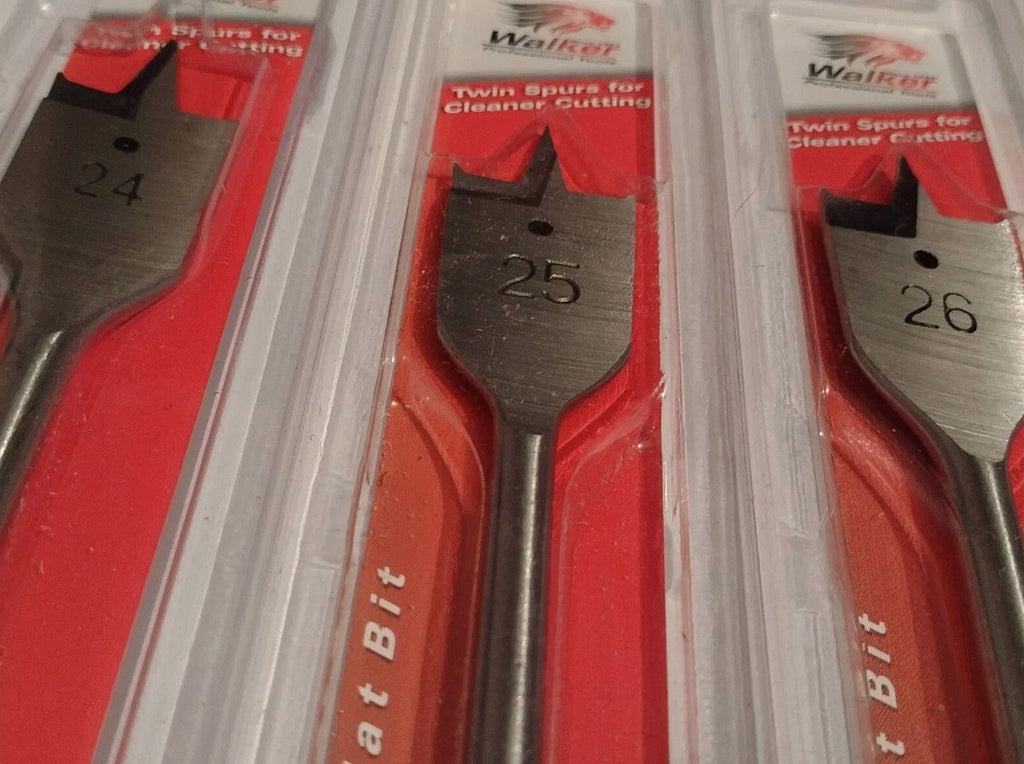 6 - 38mm Flat Wood Long Drill Bit Twin Spur 400mm
