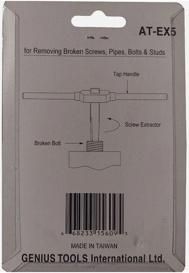 Genius 5 Piece Taper Bit Bolt Extractor Set AT-EX5