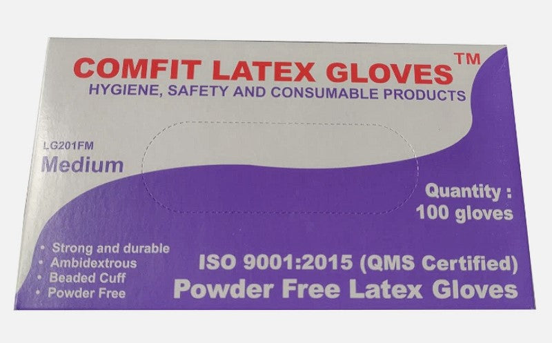 Latex Gloves (100) Powder Free Medium / Large / XL