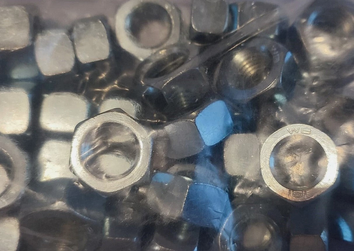 M2.5 Hexagon Full Nuts BZP Pack of 100