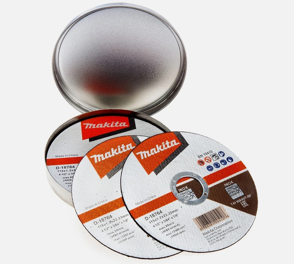 Makita D-18764-10 Thin Metal Cutting Discs 115mm x 1.2mm x 22.23mm (10)