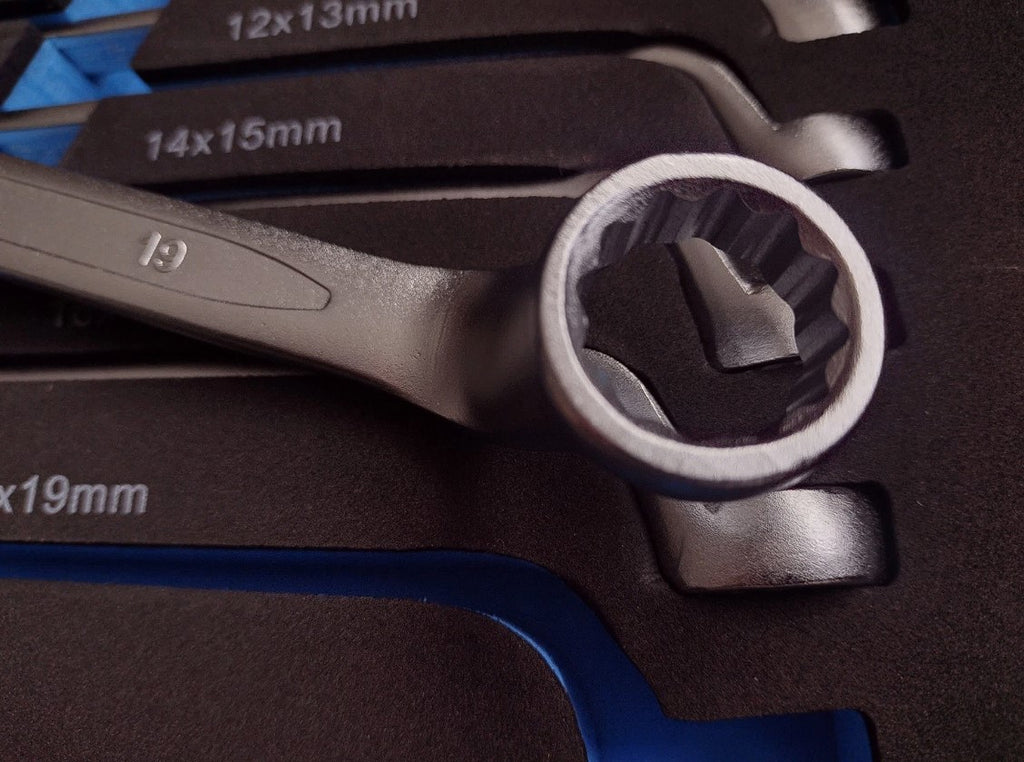 Hogert Offset Double End Ring Spanner Set in Foam 6-19mm