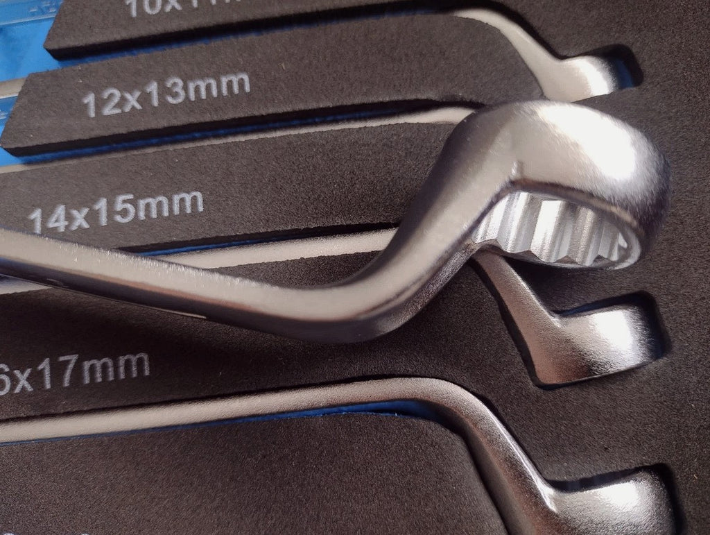 Hogert Offset Double End Ring Spanner Set in Foam 6-19mm