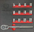 Britool Hallmark 13 Pc Low Profile Restricted Access Socket & Ratchet Set