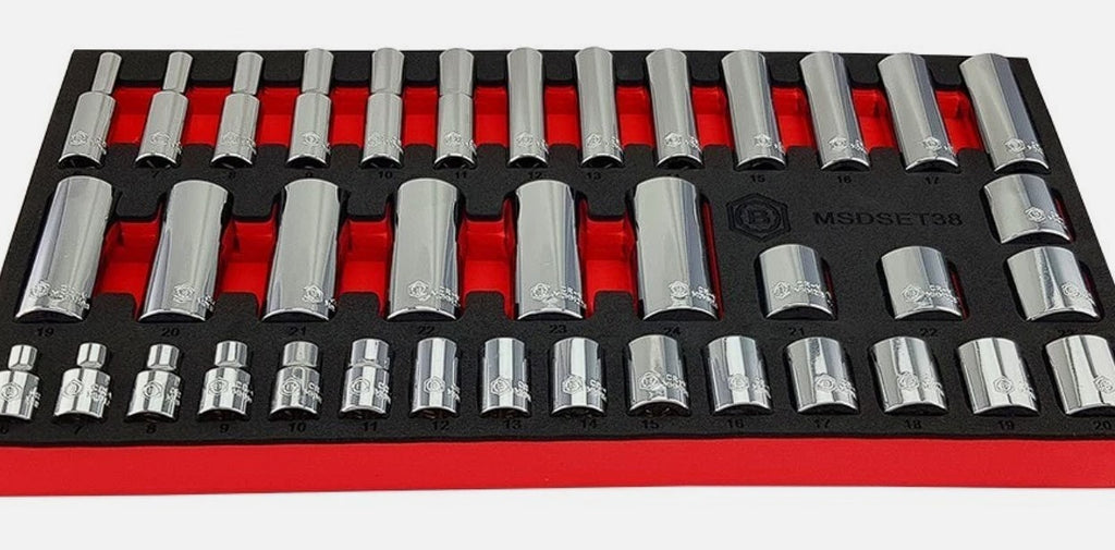 Britool 3/8" Drive Standard and Deep Socket Set 38 Piece 6-24mm