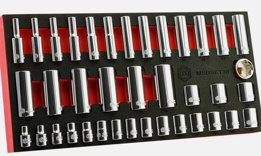 Britool 3/8" Drive Standard and Deep Socket Set 38 Piece 6-24mm